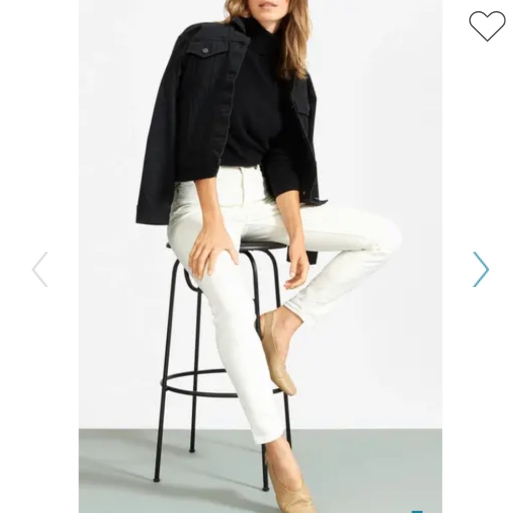 Everlane the “High Waist Straight Jean” in bone